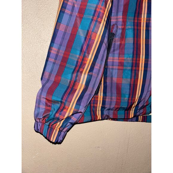 LACOSTE Live Madres Sporty Unisex Checkered Plaid Windbreaker Jackets Hoodie - Picture 4 of 14